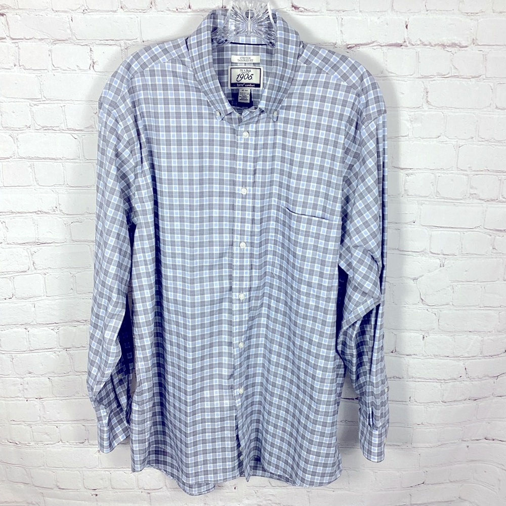 Jos. A. Bank 1905 Stretch Tailored Fit w/Brrr Comfort Dress Shirt Size XL 17-34